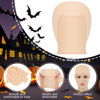Picture of Morcheiong 2/4/8 Pieces Bald Cap for Halloween Costumes Makeup Latex Bald Head Wig Caps Bald Cosplay for Adults Women (Classic Style, 4)