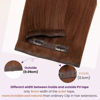 Picture of LaaVoo Seamless Clip in Hair Extensions Human Hair Auburn Seamless Clip in Hair Extensions Reddish Brown Seamless Clip in Hair Extensions Real Human Hair 16 Inch 7pcs/110g