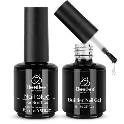 Picture of Beetles Gel Polish 5 In 1 Nail Glue and Builder Nail Gel 7 in 1 Builder Strengthener Gel Clear Building Gel Hard Gel for Nails Builder Extension, Uv LED Lamp Nail Gel Valentine's Day Gift for Women
