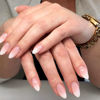 Picture of YOSOMK Gradient Nude Press on Nails Medium Almond Fake Nails Glossy Stick on Acrylic Nails Natural Ombre Glue on False Nails for Women