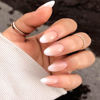 Picture of YOSOMK Gradient Nude Press on Nails Medium Almond Fake Nails Glossy Stick on Acrylic Nails Natural Ombre Glue on False Nails for Women