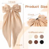 Picture of 6 PCS Hair Bows for Women, Big Bow Hair Clips for Girls, Silky Satin Hair Bows Clips Oversized Long Tail, Large Hair Barrettes Cute Aesthetic Hair Accessories, Metal Bow Hair Clips Neutral Color
