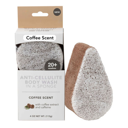 Picture of Spongeables Anti Cellulite Body Wash in a 20+ Wash Sponge, Coffee, 1 Count