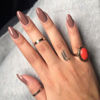 Picture of YOSOMK Coffee Brown Press on Nails Almond Medium Fake Nail Solid Color Full Cover Artificial False nails Glossy Manicure Glue on Acrylic Nails for Women