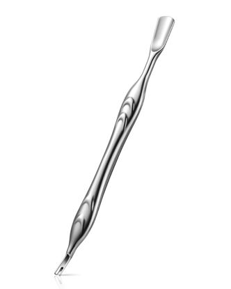 Picture of FERYES Cuticle Pusher with Fork, 2-in-1 Cuticle Trimmer Nail Care Tool, Stainless Steel Cuticle Remover Tool for Manicures and Pedicures - Silver