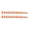 Picture of Heart Press on Nails Brown Fake Nails Short Almond False Nails with Design Love Glue on Nails Glossy Artificial Acrylic Nail Full Cover Nude Stick on Nails for Women Valentine's Day Manicure 24Pcs