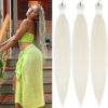 Picture of Leticia Blonde White Braiding Hair Prestretched Human Hair Kanekalon Braiding Hair