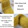 Picture of Honey Gold Tinsle Braiding Hair Pre stretched Glitter Tinsel Hair Kanekalon Prestretched Braiding Hair Sparkle Tinsel Ez Braid Braiding Hair