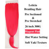 Picture of Magenta Pink Braiding Hair Pre sectioned Pre stretched Kanekalon Braiding Hair Prestretched Colored Hair Extensinos for Braiding Ez Braid Hypoallergenic Knotless Kids