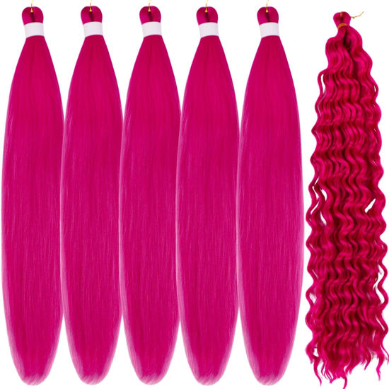 Picture of Leticia Magenta Pink Braiding Hair for Boho Braids Curly Boho Braiding Hair Boho Hair for Braiding Braids