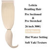 Picture of Blonde Braiding Hair Pre sectioned Pre stretched Kanekalon Braiding Hair Prestretched Colored Hair Extensinos for Braiding Ez Braid Hypoallergenic Knotless Kids