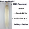 Picture of White Braiding Hair Pre stretched Kanekalon Braiding Hair Braids Hair