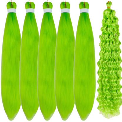 Picture of Leticia Neon Green Braiding Hair for Boho Braids Curly Boho Braiding Hair Boho Hair for Braiding Braids