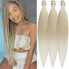 Picture of Leticia Blonde White Braiding Hair Prestretched Human Hair Kanekalon Braiding Hair