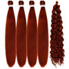 Picture of Ginger Braiding Hair Pre stretched Curly Deep Wave Boho Hair for Braiding Ez Braid Colored Hair Extensions Synthetic Braids
