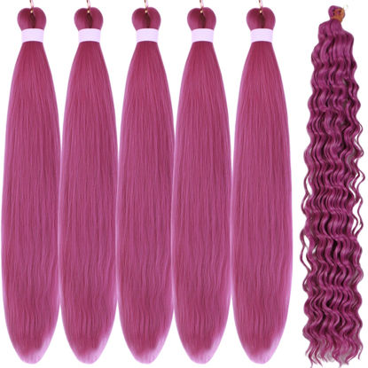 Picture of Leticia Rose Pink Braiding Hair for Boho Braids Curly Boho Braiding Hair Boho Hair for Braiding Braids