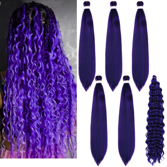 Picture of Leticia Purple Braiding Hair for Boho Braids Curly Boho Braiding Hair Boho Hair for Braiding Braids