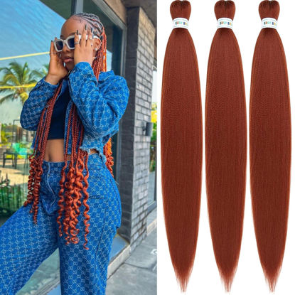 Picture of Leticia Ginger Braiding Hair Pre stretched 350 Kanekalon Prestretched Braiding Colored Braiding Hair Extensions 30 inch