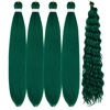 Picture of Turquoise Green Braiding Hair Pre stretched Curly Deep Wave Boho Hair for Braiding Ez Braid Colored Hair Extensions Synthetic Braids