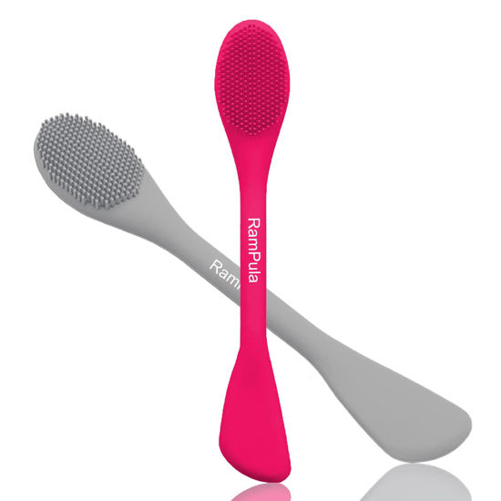Picture of RamPula Silicone Facial Cleansing Brush Pores Cleaner,Remove Blackhead,Remove Acne,Face Massager,Applicator,Spatula,Mud Mask,DIY,Cream,Face Washing Clean,Body Lotion