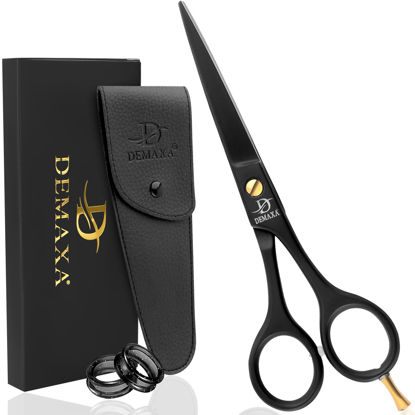 Picture of DEMAXA Professional Hair Scissors 6.5 Inch - Premium High Carbon Stainless Steel Barber Salon Hair Shears for Haircut Scissors - Ergonomic Design Super-Sharp Hair cutting Scissors Blades