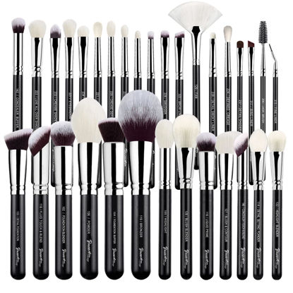 Picture of Pro makeup Artist Brushes Set 32Pcs Luxury Goat Hair Horse hair Makeup Brush Set eye and face brushes for every possibility By Bueart Design