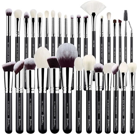 Picture of Pro makeup Artist Brushes Set 32Pcs Luxury Goat Hair Horse hair Makeup Brush Set eye and face brushes for every possibility By Bueart Design