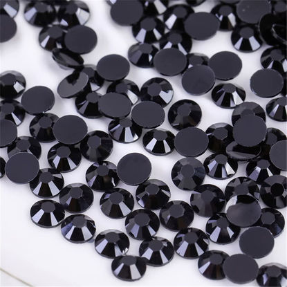 Picture of 3000 Pieces SS6 2mm Flatback Rhinestones Clear Glass Round Gems Crystals for Nail Art DIY Crafts Clothes Shoes Bags （Black）