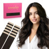 Picture of WENNALIFE Tape in Hair Extensions Human Hair Dark Brown Tape in Extensions, 10pcs 30g 22 inch Remy Invisible Tape Ins Straight Colored Soft Real Human Hair Tape in Extensions Refill Set Extensions