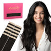 Picture of WENNALIFE Tape in Hair Extensions Human Hair Natural Black Tape in Extensions, 10pcs 20g 12 inch Remy Invisible Tape Ins Straight Colored Soft Real Human Hair Tape in Extensions Refill Set Extensions