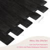 Picture of WENNALIFE Tape in Hair Extensions Human Hair Natural Black Tape in Extensions, 10pcs 25g 16 inch Remy Invisible Tape Ins Straight Colored Soft Real Human Hair Tape in Extensions Refill Set Extensions