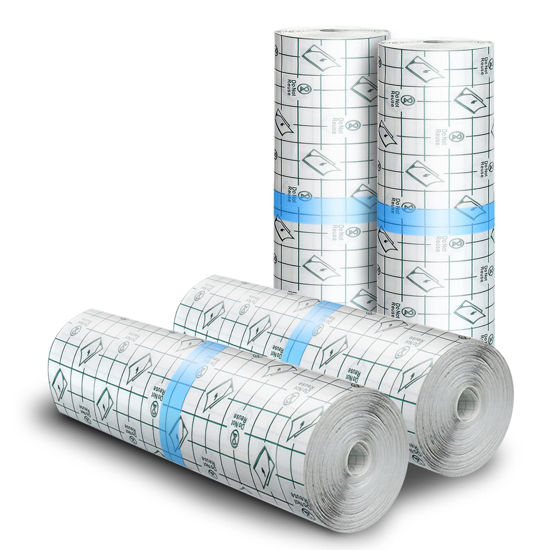 Picture of Tattoo Aftercare Waterproof Bandages, 6" x 4.4 Yard Tattoo Cover Up Tape, Tattoo Supplies Second Skin Transparent Film Healing Protective Clear Sterile and Safe Bandages 4 Rolls (6" x 1.1 Yard/Roll)
