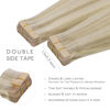Picture of WENNALIFE Tape in Hair Extensions Human Hair, 20pcs 30g 10 inch Ombre Ash Blonde to Golden Blonde Balayage Platinum Blonde Remy Hair Extensions Straight Human Hair Tape in Extensions Tape Extensions