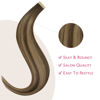 Picture of WENNALIFE Tape in Hair Extensions Human Hair Balayage Chocolate Brown to Caramel Blonde Tape in Extensions, 10pcs 25g 14 inch Remy Invisible Tape Ins Straight Soft Real Human Hair Tape in Extensions