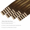 Picture of WENNALIFE Tape in Hair Extensions Human Hair, 20pcs 30g 10 inch Balayage Chocolate Brown to Caramel Blonde Remy Hair Extensions Straight Human Hair Tape in Extensions Skin Weft Tape Extensions