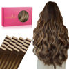 Picture of WENNALIFE Tape in Hair Extensions Human Hair, 20pcs 40g 12 inch Balayage Chocolate Brown to Caramel Blonde Remy Hair Extensions Straight Human Hair Tape in Extensions Skin Weft Tape Extensions