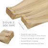 Picture of WENNALIFE Tape in Hair Extensions Human Hair, 20pcs 40g 12 inch Light Blonde Highlighted Golden Blonde Remy Hair Extensions Straight Human Hair Tape in Extensions Skin Weft Tape Extensions Human Hair
