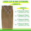 Picture of LORIEN Clip in Hair Extensions Real Human Hair, 18 Inch 100g, 6 Medium Brown, Clip in 100% Brazilian Remy Human Hair Extensions 8pcs Per Set with 18 Clips Double Weft