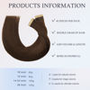 Picture of DOORES Tape in Human Hair Extensions, 16 Inch 100g 40pcs Chocolate Brown, Real Hair Extensions Tape in Human Hair Extensions Seamless Skin Weft Seamless