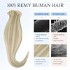 Picture of DOORES Tape in Hair Extensions Human Hair, Ash Blonde Highlighted Platinum Blonde 14 Inch 100g 40pcs, Tape in Human Hair Extensions Remy Straight Hair Double Side Tape