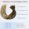 Picture of DOORES Tape in Hair Extensions Human Hair, Balayage Walnut Brown to Ash Brown and Bleach Blonde 16 Inch 40pcs 100g, Human Hair Extensions Tape in Straight Hair