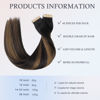 Picture of DOORES Tape in Hair Extensions, Balayage Natural Black to Chestnut Brown Real Hair Extensions 40pcs 100g 16 Inch, Straight 100% Remy Tape in Human Hair Extensions