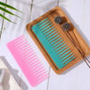 Picture of Large Hair Detangling Comb Wide Tooth Comb for Curly Hair Wet Dry Hair, No Handle Detangler Comb Styling Shampoo Comb (Cyan, Pink)