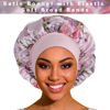 Picture of Satin Bonnet Hair Bonnet for Sleeping- 4 Pack Large Silk Bonnets for Black Women with Elastic Soft Band for Hair Care