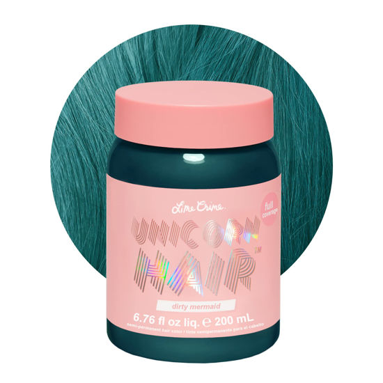 Picture of Lime Crime Unicorn Hair - Dirty Mermaid (Full Coverage) Seafoam Green Semi Permanent Hair Dye. Vegan Hair Color (6.76 fl oz / 200 mL).