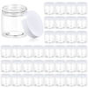 Picture of 36 Pack 4 OZ Plastic Jars Round Clear Cosmetic Container Jars with White Lids, Eternal Moment Plastic Slime Jars for Lotion, Cream, Ointments, Makeup, Eye shadow, Samples, Potravel Storage