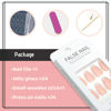 Picture of YOSOMK French Tip Press On Nails Medium Almond Fake Nails with Designs Nude Stick on Acrylic Nails Glossy Full Cover False Nails for Women