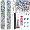 Picture of 6100Pcs Resin Rhinestones for Crafting with 2Pcs 10ml B7000 Jewelry Glue, 1 Box Flatback Crystals Diomand (AB) for Bedazzling Crafts DIY Nail Art Makeup，Non Hotfix Gems for Clothing Shoes Tumblers