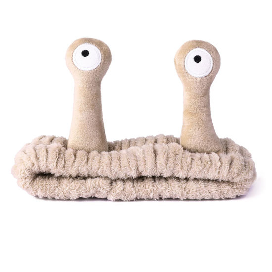 Picture of Face Wash Headband, Palm and Snail Spa Hair Bands Makeup Headbands Women Cartoon Cute Coral Fleece Elastic Headband Creative Hair Accessories for Washing Face Shower Sports Beauty Skincare (Khaki)