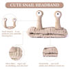 Picture of Face Wash Headband, Palm and Snail Spa Hair Bands Makeup Headbands Women Cartoon Cute Coral Fleece Elastic Headband Creative Hair Accessories for Washing Face Shower Sports Beauty Skincare (Khaki)